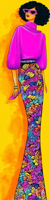 Free colorful bookmark featuring a lady in a hot pink sweater